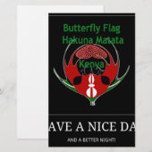 Keniaans schild: vlindervlag. briefpapier (Voorkant / Achterkant)