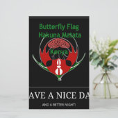 Keniaans schild: vlindervlag. briefpapier (Staand voorkant)