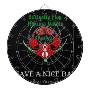 Keniaans schild: vlindervlag. dartbord