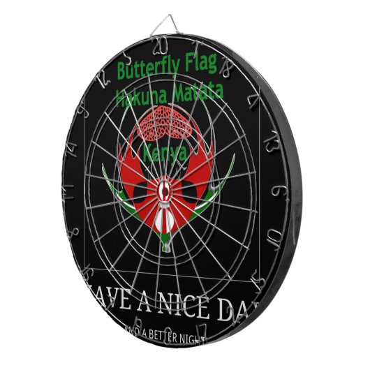 Keniaans schild: vlindervlag. dartbord (Voorkant Rechts)