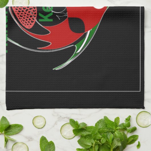 Keniaans schild: vlindervlag. theedoek (Gevouwen)