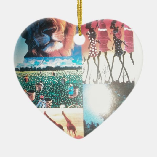 Keniaans tapijt: wildlife, cultuur en kuststrand keramisch ornament (Voorkant)