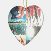 Keniaans tapijt: wildlife, cultuur en kuststrand keramisch ornament (Links)