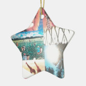 Keniaans tapijt: wildlife, cultuur en kuststrand keramisch ornament (Links)