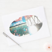 Keniaans tapijt: wildlife, cultuur en kuststrand ovale sticker (Envelop)