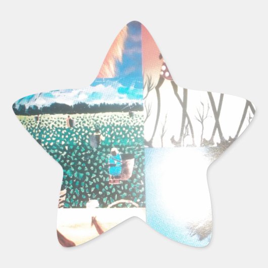 Keniaans tapijt: wildlife, cultuur en kuststrand ster sticker (Voorkant)