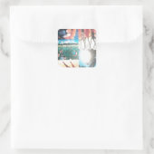 Keniaans tapijt: wildlife, cultuur en kuststrand vierkante sticker (Tas)