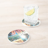 Keniaans tapijt: wildlife, cultuur en kuststrand zandsteen onderzetter (Zijkant)