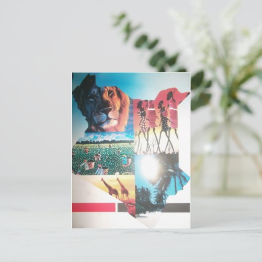 Keniaans tapijt: Wildlife, Cultuur & Kuststrand Briefkaart (Staand voorkant)