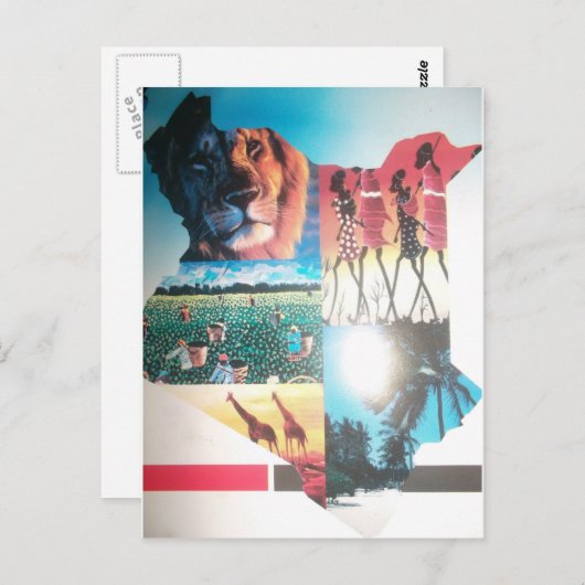 Keniaans tapijt: Wildlife, Cultuur & Kuststrand Briefkaart (Voorkant / Achterkant)