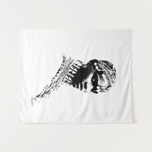 Keniaanse Afrika Tribal Wedding Bride Wandkleed (Voorkant (horizontaal))