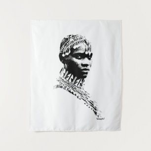 Keniaanse Afrikaanse Stam Bruiloft Bruid Wandkleed