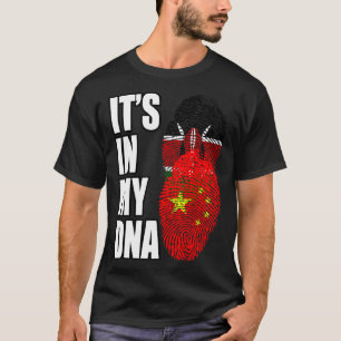 Keniaanse en Chinese mix DNA erfgoed vlag T-shirt