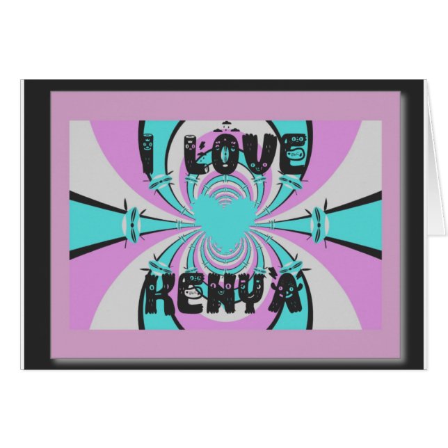 Keniaanse hartkunst: ik hou van Kenia (Voorkant Horizontaal)