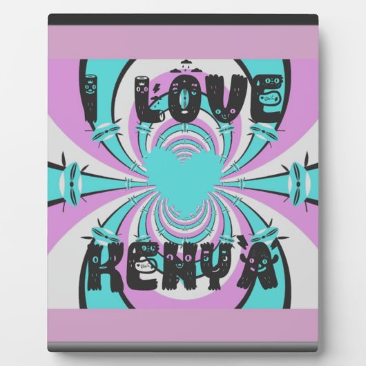 Keniaanse hartkunst: ik hou van Kenia Fotoplaat (Voorkant)