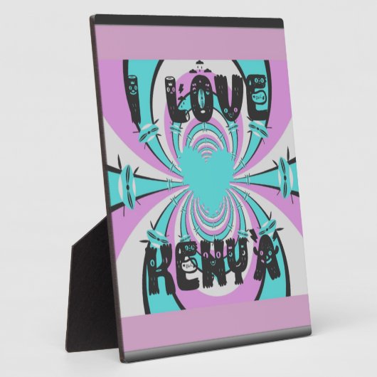 Keniaanse hartkunst: ik hou van Kenia Fotoplaat (Zijkant)