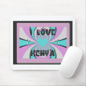 Keniaanse hartkunst: ik hou van Kenia Muismat (Met muis)