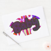 Keniaanse hartkunst: ik hou van Kenia Ovale Sticker (Envelop)