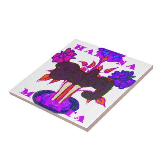 Keniaanse hartkunst: ik hou van Kenia Tegeltje (Zijkant)