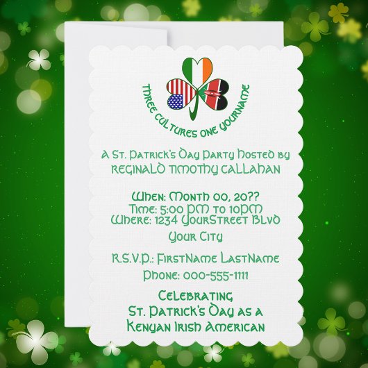 Keniaanse Ierse VS vlag Shamrock gepersonaliseerd Kaart