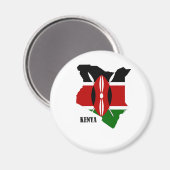 Keniaanse kaart en vlag magneet (Voorkant / Achterkant)