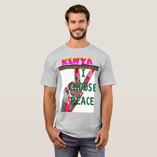 Keniaanse presidentsverkiezingen Ik kies voor vred T-shirt (Voorkant volledig)