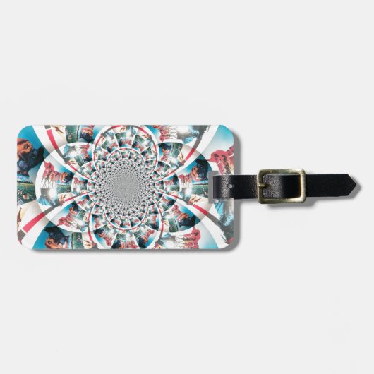 Keniaanse Tapestry Kaleidoscope Art Print Bagagelabel (Voorkant horizontaal)