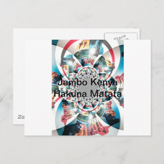 Keniaanse Tapestry Kaleidoscope Art Print Briefkaart (Voorkant / Achterkant)