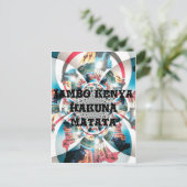 Keniaanse Tapestry Kaleidoscope Art Print Briefkaart (Staand voorkant)