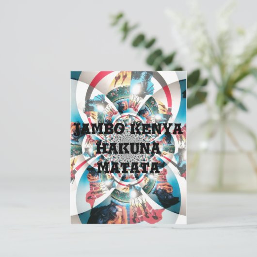 Keniaanse Tapestry Kaleidoscope Art Print Briefkaart (Staand voorkant)