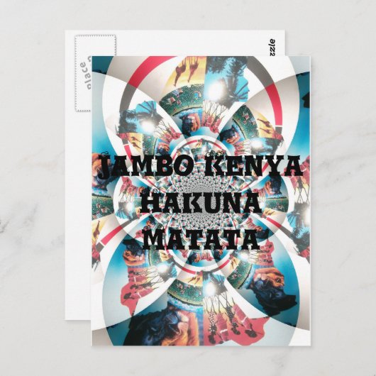 Keniaanse Tapestry Kaleidoscope Art Print Briefkaart (Voorkant / Achterkant)