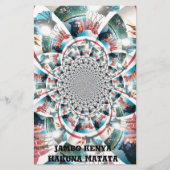 Keniaanse Tapestry Kaleidoscope Art Print Briefpapier (Voorkant)