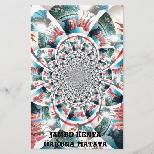 Keniaanse Tapestry Kaleidoscope Art Print Briefpapier (Voorkant)