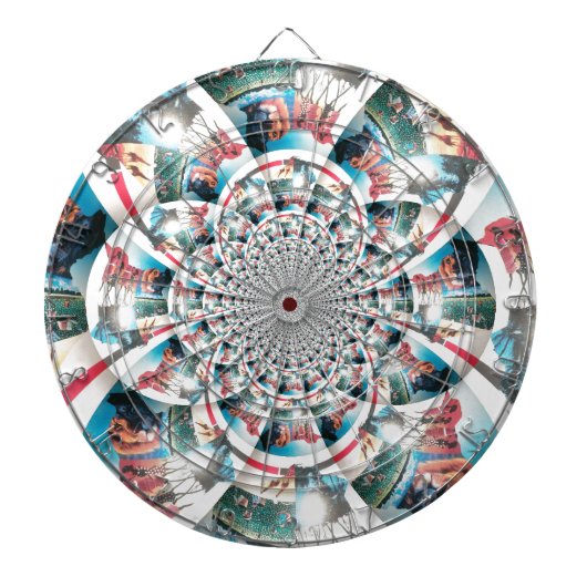 Keniaanse Tapestry Kaleidoscope Art Print Dartbord (Voorkant)