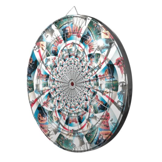 Keniaanse Tapestry Kaleidoscope Art Print Dartbord (Voorkant Rechts)