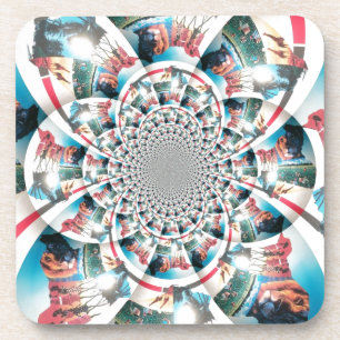 Keniaanse Tapestry Kaleidoscope Art Print Drankjes Onderzetter