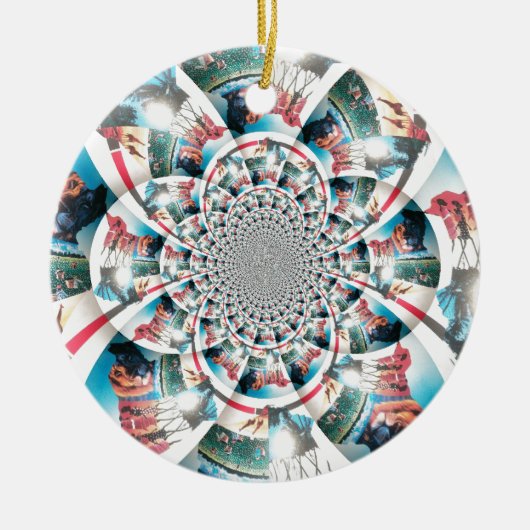 Keniaanse Tapestry Kaleidoscope Art Print Keramisch Ornament (Voorkant)