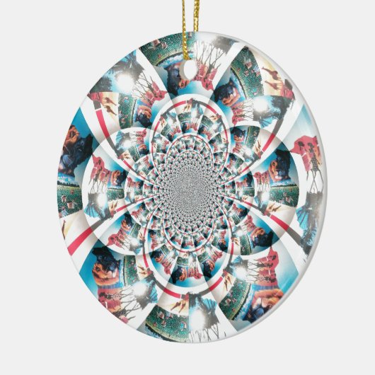 Keniaanse Tapestry Kaleidoscope Art Print Keramisch Ornament (Links)