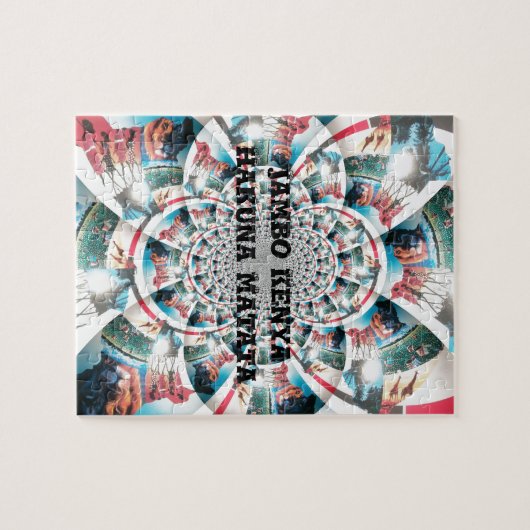 Keniaanse Tapestry Kaleidoscope Art Print Legpuzzel (Horizontaal)