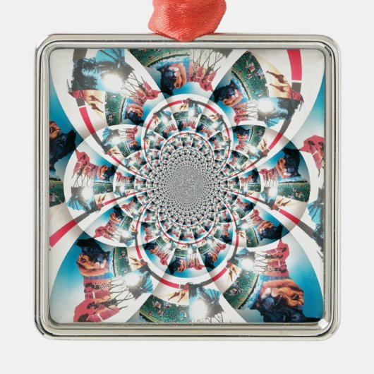 Keniaanse Tapestry Kaleidoscope Art Print Metalen Ornament (Voorkant)
