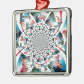 Keniaanse Tapestry Kaleidoscope Art Print Metalen Ornament (Links)