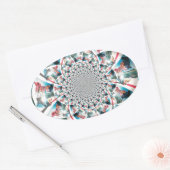 Keniaanse Tapestry Kaleidoscope Art Print Ovale Sticker (Envelop)