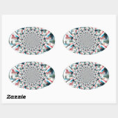 Keniaanse Tapestry Kaleidoscope Art Print Ovale Sticker (Vel)