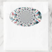 Keniaanse Tapestry Kaleidoscope Art Print Ovale Sticker (Tas)