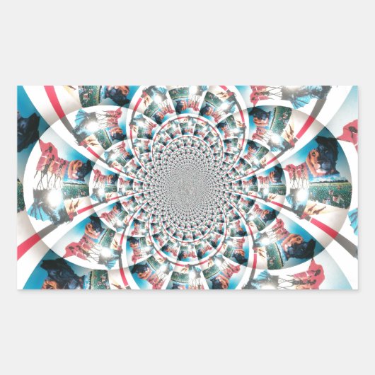 Keniaanse Tapestry Kaleidoscope Art Print Rechthoekige Sticker (Voorkant)