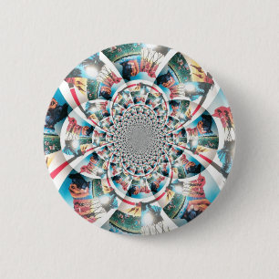 Keniaanse Tapestry Kaleidoscope Art Print Ronde Button 5,7 Cm