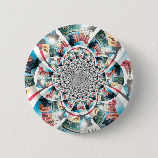 Keniaanse Tapestry Kaleidoscope Art Print Ronde Button 5,7 Cm (Voorkant)