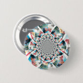 Keniaanse Tapestry Kaleidoscope Art Print Ronde Button 5,7 Cm (Voorkant /achterkant)