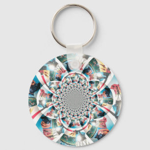 Keniaanse Tapestry Kaleidoscope Art Print Sleutelhanger