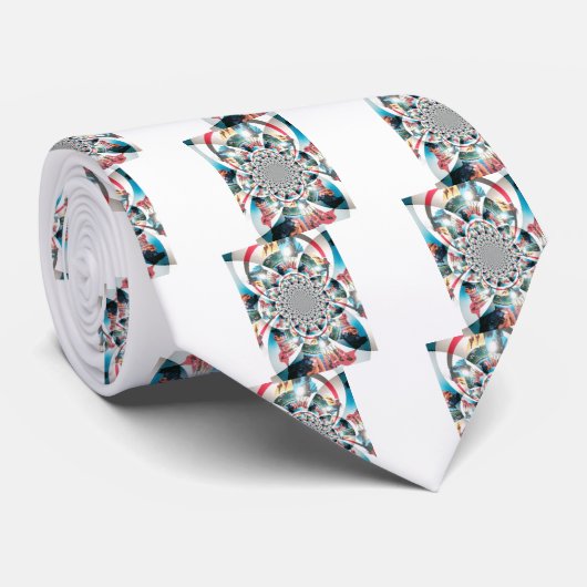 Keniaanse Tapestry Kaleidoscope Art Print Stropdas (Opgerold)